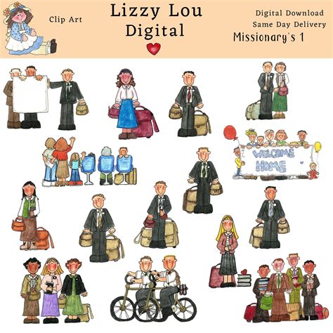 Missionary clipart set. leaving welcome home couple