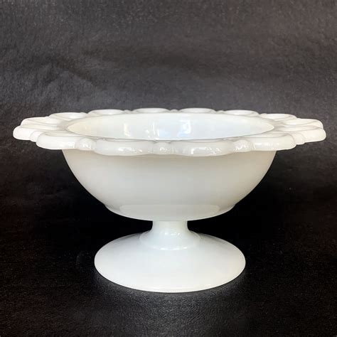 Kitchen And Dining Vintage Old Colony Open Lace By Anchor Hocking Milk Glass Compote Pedestal