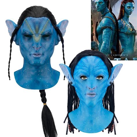 Avatar Latex Mask Halloween Party Cosplay Adult Movie Avatar Mask Carnival Costume Party Props