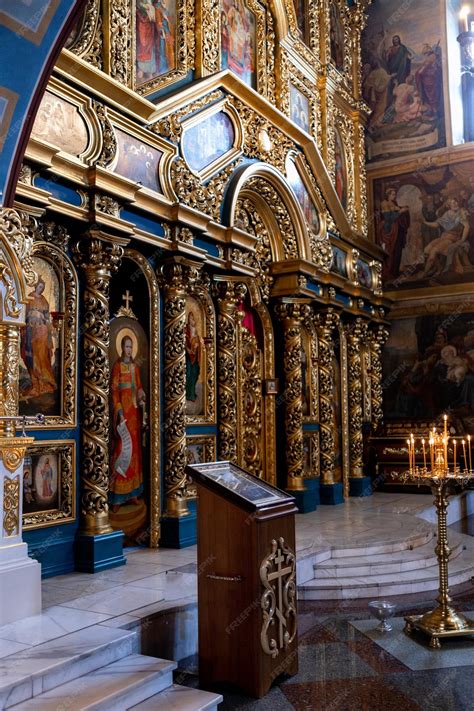 Premium Photo Beautiful Wooden Interior Of An Orthodox Church