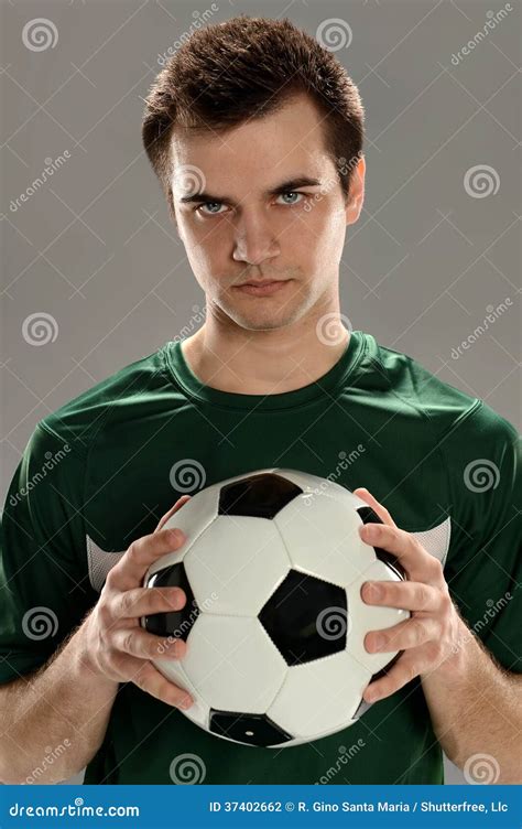 Soccer Player Holding Ball Stock Photo Image Of Competition 37402662