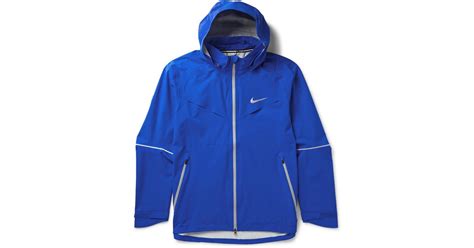 Nike Rain Runner Hooded Shell Running Jacket In Blue For Men Lyst