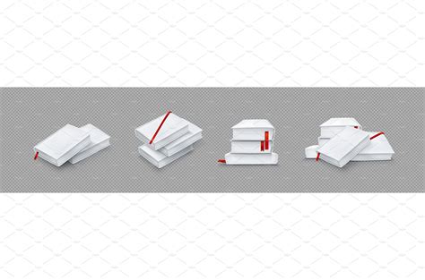 Mockup Of Blank Paper Books With Graphic Objects Creative Market
