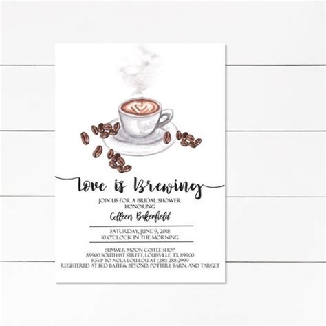 Love Is Brewing Wedding Shower Invitation Coffee Theme Etsy