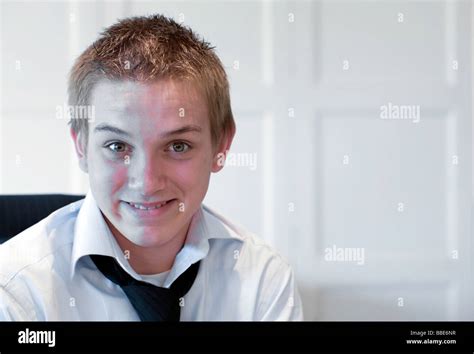 An English Caucasian Teen Teenage Boy Head And Shoulders Age 14 Years
