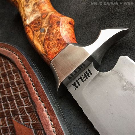 Custom Handmade Hidden Tang Hunting Knife Made By Helix Knives