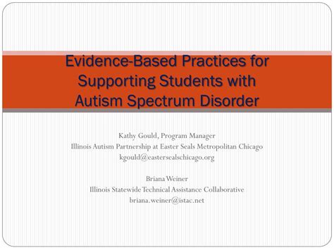 Ppt Evidence Based Practices For Supporting Students With Autism