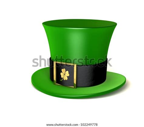 Green Leprechaun Hat Emblazoned Gold Shamrock Stock Illustration 102249778