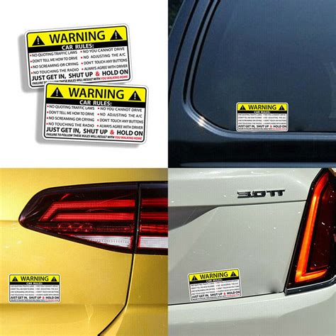 2pcs Vehicle Rules Funny Vinyl Sticker Car Truck Window Decal Safety
