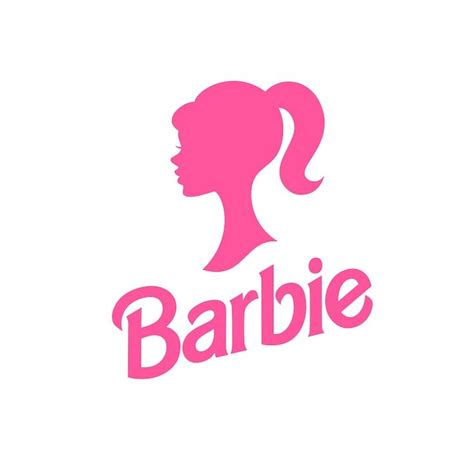 The Logo For Barbie S Hair Salon Is Shown In Pink On A White Background