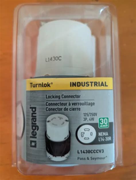 Legrand Turnlok 30 Amp 125250 Volt Nema L14 30r 4 Wire Plug 1210