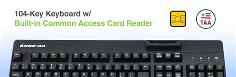 Iogear Gkbsr202taa 104 Key Keyboard W Built In Common Access Card