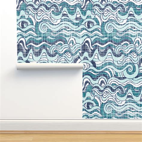 Wavy Waves Wallpaper Spoonflower