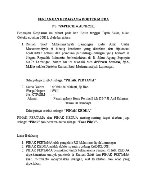 Contoh Surat Pemutusan Perjanjian Kerjasama Antar ...