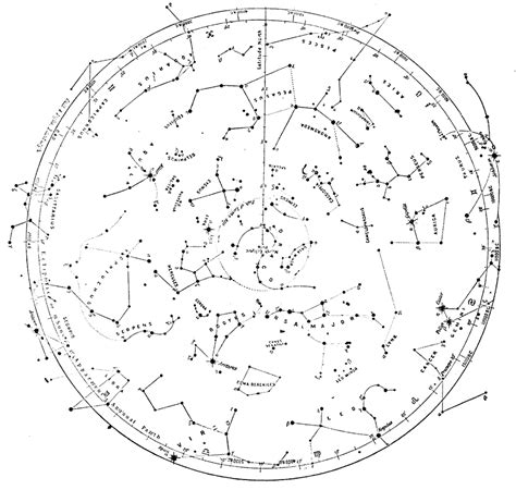 Northern Hemisphere Star Map Of Vector Constellations