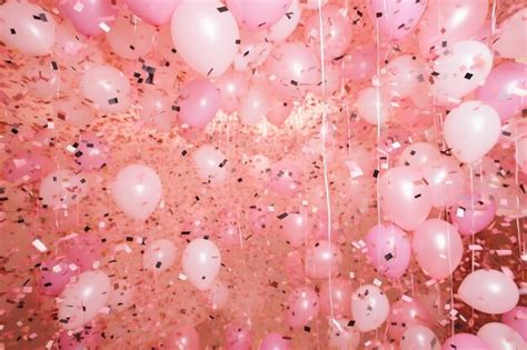 premium photo light pink confetti celebratory design