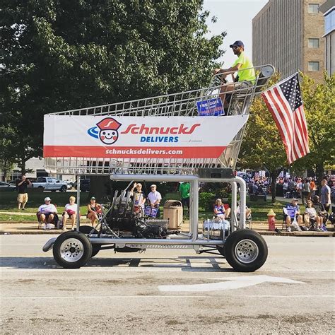 Award winning st louis florist. Schnucks shopping cart race car at the Labor Day parade in ...