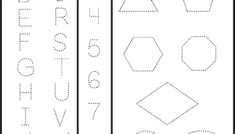 Letters Numbers And Shapes Tracing Worksheet Shape Tracing Worksheets