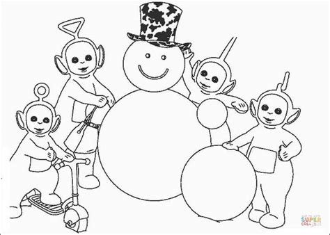 Snowman And Teletubbies Coloring Page Free Printable Coloring Pages