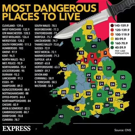 Crime Map Ranks Most Dangerous Places To Live In The Uk Plymouth Live