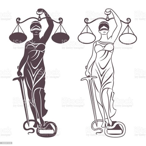 Lady Justice Themis Stock Illustration Download Image