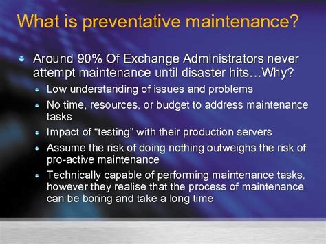 Best Practices Of Exchange Server Preventative Maintenance Brett