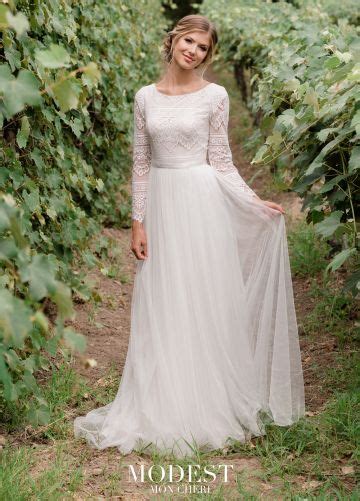 Modest Bridal By Mon Cheri Tr11976 Lace Top Wedding Gown