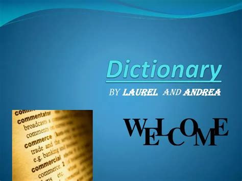 Ppt Dictionary Powerpoint Presentation Free Download Id2354253