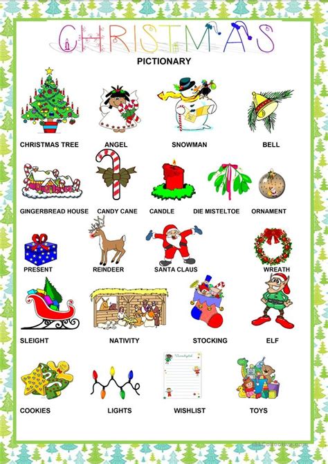 Free Printable Christmas Pictionary Words Free Printable