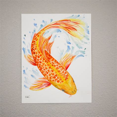 Watercolor Koi Fish Print Koi Fish Painting Art Print High Etsy