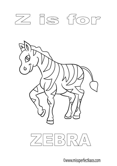 Z Is For Zebra Coloring Page