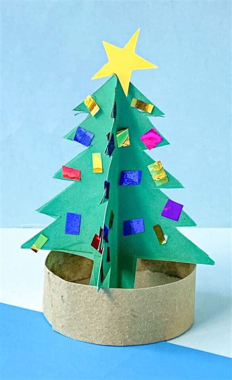 3d Paper Chrsistmas Tree Easy Kids Christmas Craft