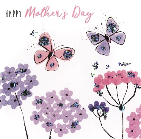 Pretty Butterflies Hand Finished Mothers Day Greeting Card Cards