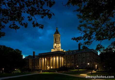 Penn State Old Main Old Main At Night May 2015 From The Right