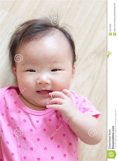 Cute Girl Baby Smile Face Stock Photo Image Of Asia 25275230