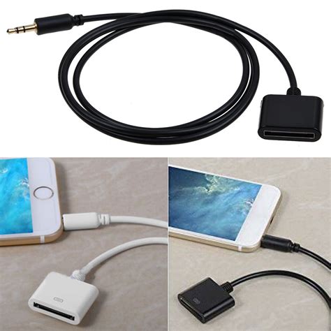 (will not work for iphone 7). 3.5mm AUX Audio Jack Cable to 30 Pin Adapter Converter For ...