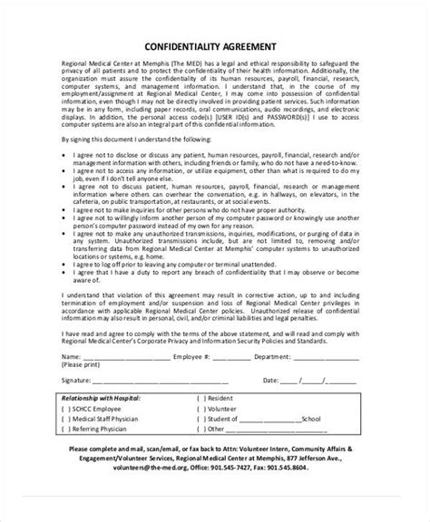 Free Sample Confidentiality Agreement Forms In Pdf Ms Word