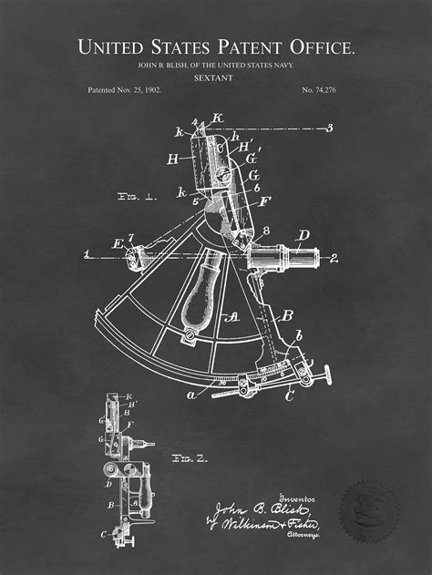 nautical wall art 1902 sextant patent the patent print shop
