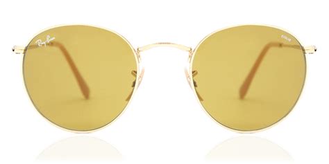 Ray Ban Rb3447 Round Metal 90644i Sunglasses In Gold Smartbuyglasses Usa