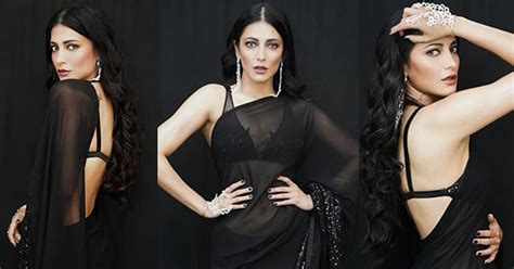 Shruti Haasan In Backless Black Saree Is Too Hot To Handle See This Indian Actress And Singer