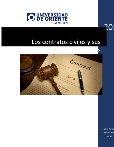 Los Contratos Civiles Y Sus Características 2019 Jaime Adrián Derecho