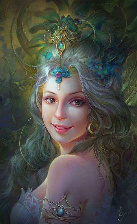 1920x1080px 1080p free download magic fantasy art smiling flower in hair portrait
