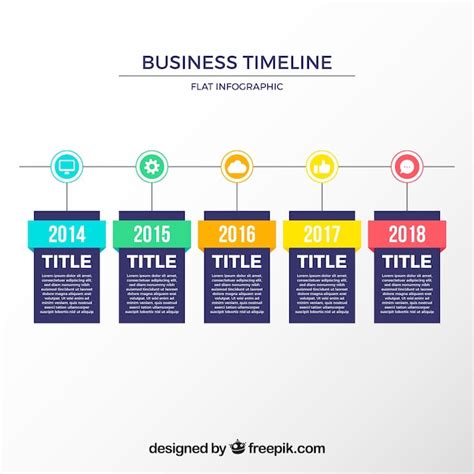 Premium Vector Colorful Business Timeline With Flat Design