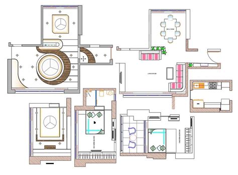 Furnished Room With False Ceiling Plan Download Cad File Cadbull