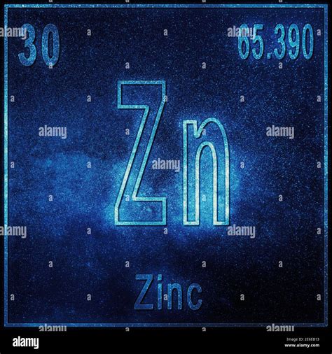 Zinc Chemical Element Sign With Atomic Number And Atomic Weight
