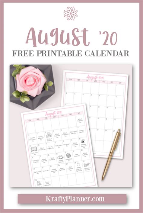 Free Printable August Calendar Editable Pdf — Krafty Planner August