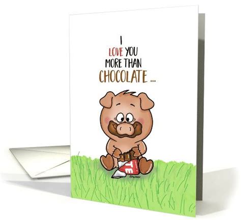I Love You More Than Cocolate Valentines Day Card Cards Cute Cards