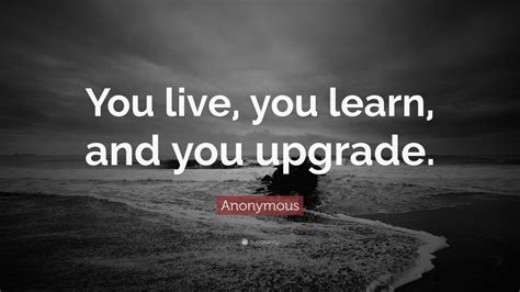 Anonymous Quote You Live You Learn And You Upgrade 26 Wallpapers