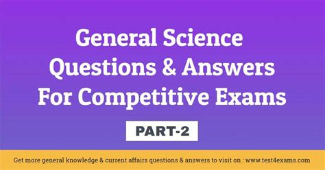 100 General Science Questions And Answers For Exams Test 4 Exams