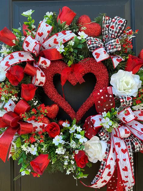 Valentines Wreath Truck Valentine Door Wreath Pink Heart Wreath